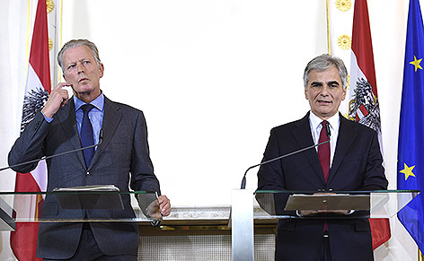 © APA/Helmut Fohringer Bundeskanzler Werner Faymann und Vizekanzler Reinhold Mitterlehner