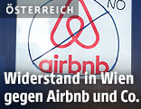 Ein durchgestrichenes Airbnb-Logo