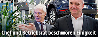VW-Chef Matthias M&uuml;ller und Betriebsratschef Bernd Osterloh