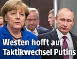 Deutsche Bundeskanzlerin Angela Merkel und Russlands Präsident Wladimir Putin