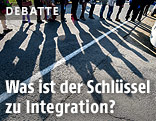 Flüchtlinge werfen einen Schatten