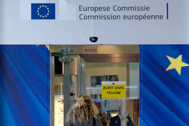 © AP/Virginia Mayo Eingangsbereich der Europäischen Kommission
