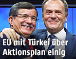 T&uuml;rkischer Premierminister Davutoglu und EU-Ratspr&auml;sident Tusk