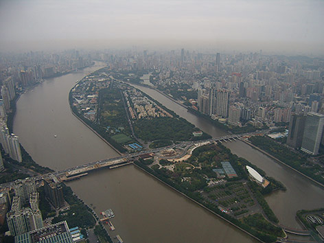 © ORF/Josef Dollinger Luftaufnahme von Guangzhou