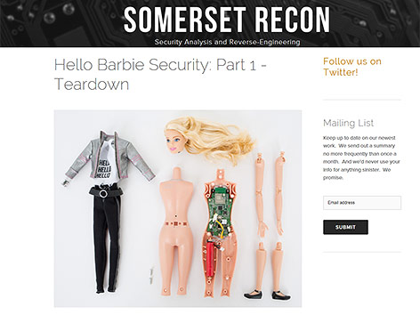 © Screenshot somersetrecon.com Screenshot von einer zerlegten Barbie