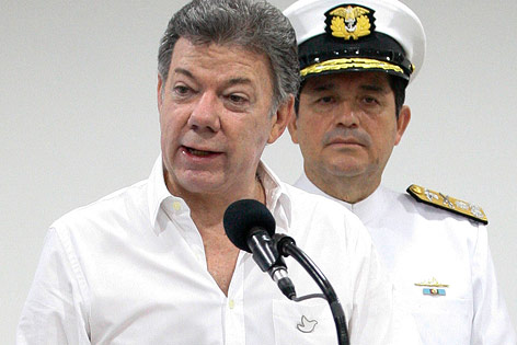 © AP/Pedro Mendoza Der kolumbianische Präsident Juan Manuel Santos