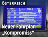 Anzeigetafel mit Fahrplan