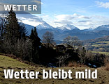 Blick auf die Berge Watzmann und Untersberg