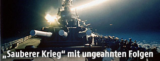 Eine Tomahawk wird 1991 von einem US-Kriegsschiff Richtung Irak abgeschossen