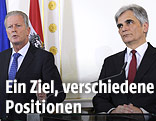 Bundeskanzler Werner Faymann (SP&Ouml;) und Vizekanzler Reinhold Mitterlehner (&Ouml;VP)