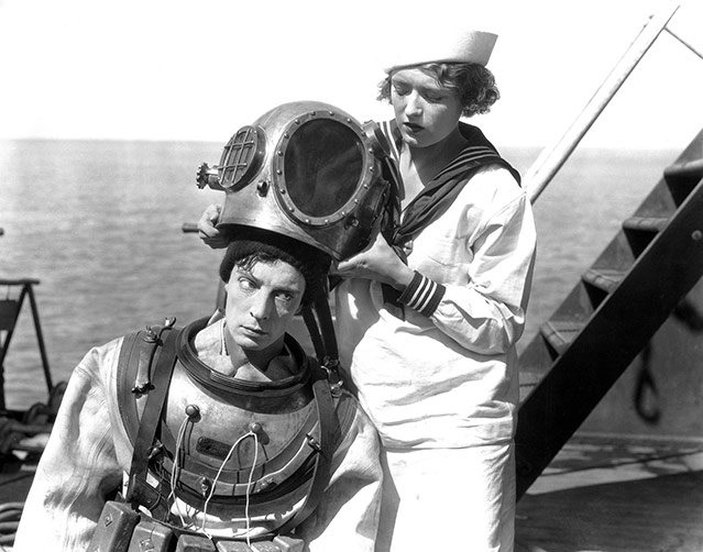 Buster Keaton mit Kathryn McGuire in dem Film "The Navigator", 1924
