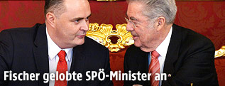 Hans Peter Doskozil (Verteidigungsminister/SP&Ouml;) und Bundespr&auml;sident Heinz Fischer
