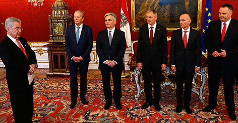 Heinz Fischer, Reinhold Mitterlehner, Werner Faymann, Alois Stoeger, Gerald Klug, Hans Peter Doskozil