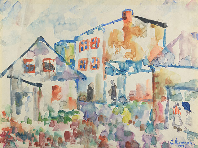 "Eine Straße im Ghetto von Lodz" von Josef Kowner, 1941