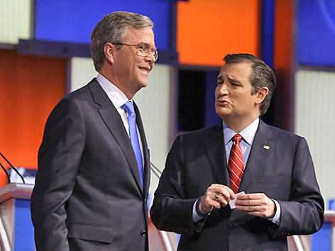 © APA/AP/Chris Carlson Republikaner Ted Cruz und Jeb Bush