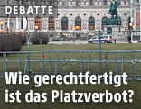 Absperrz&auml;une vor der Hofburg