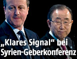 Britische Premierminister David Cameron und UNO-Generalsekretär Ban Ki Moon