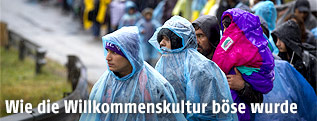 Flüchtlinge bei ihrer Ankunft in Spielfeld