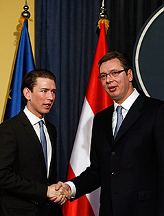 Außenminister Sebastian Kurz und der serbische Ministerpräsident Aleksandar Vucic