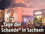 Ausgebrannte Flüchtlingsunterkunft in Sachsen