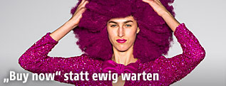 Model am Laufsteg bei der London Fashion Week