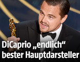 Leonardo diCaprio mit seinem Oscar