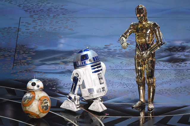 Star-Wars-Druiden C-3PO, R2D2 und BB-8
