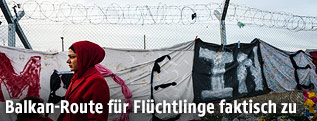 Fl&uuml;chtling an der Mazedonischen Grenze