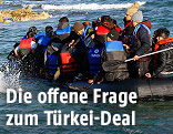 Flüchtlinge in einem Schlauchboot