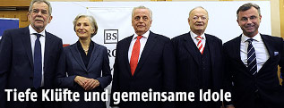 Alexander van der Bellen, Irmgard Griss, Rudolf Hundstorfer, Andreas Khol und Norbert Hofer