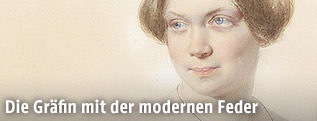 Portrait von J. Horrak zeigt Marie Ebner Eschenbach (1851)