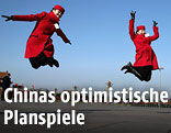 Hostessen vor dem Volkskongress in China