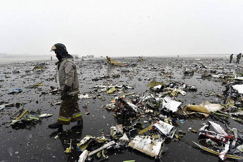 © AFP Absturzstelle in Rostow