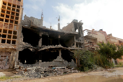 © Reuters/Esam Al-Fetori Zerstörtes Gebäude in Bengazi