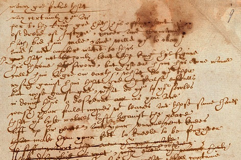© Public Domain Handschriftliches Manuskript von William Shakespeares Stück "Sir Thomas More"