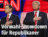 Die republikanischen US-Präsidentschaftskandidaten Marco Rubio und Donald Trump