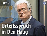 Der ehemalige Präsident der bosnischen Serben, Radovan Karadzic, vor dem UNO-Tribunal