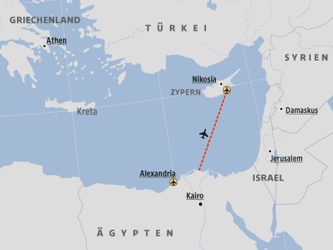 © Grafik: MapResources/ORF.at Karte vom Mittelmeer mmit Zypern