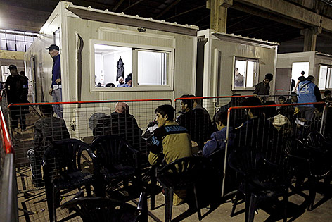 Flüchtlings-Registrierungszentrum auf der Insel Chios