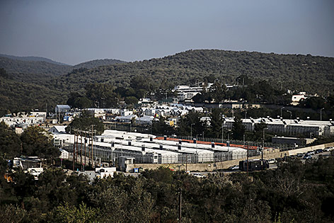 Flüchtlings-Registrierungszentrum auf der Insel Lesbos