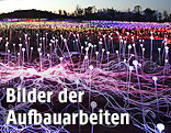Das Projekt "Field of Light" des britischen Lichtdesigners Bruce Munro  vor dem Ayers Rock in Australien