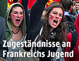 Jugendliche Protestierende in Frankreich