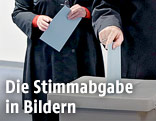 Bundespr&auml;sident Fischer gibt seine Stimme ab