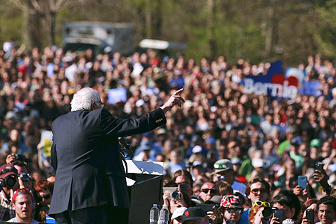 © Reuters/Lucas Jackson Der demokratische US-Präsidentschaftskandidat Bernie Sanders bei einer Wahlveranstaltung im New Yorker Prospect Park