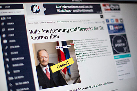 Bild zeigt Internetauftritt der ÖVP