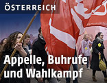Teilnehmer beim  1. Mai Aufmarsch der SP&Ouml;