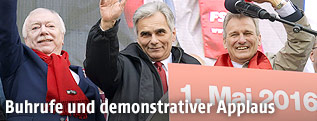 Wiener B&uuml;rgermeister Michael H&auml;upl, Bundeskanzler Werner Faymann, &Ouml;GB Pr&auml;sident Erich Foglar