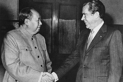 © AP Mao Zedong und US-Präsident Richard Nixon
