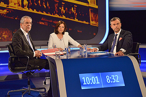 © ORF/Thomas Ramstorfer Norbert Hofer und Van der Bellen beim ORF-TV-Duell