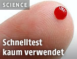 Bluttropfen auf einem Daumen